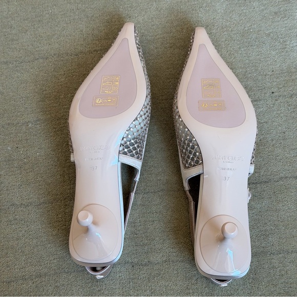 Jimmy Choo Amel 50 mesh pumps in macaron/crystal, size 37, NEW - Picture 5 of 9